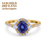 14K Gold 1.68ct Oval Art Deco G SI Diamond Engagement Ring Size 6.5