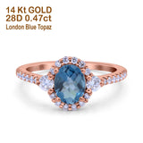 14K Gold 1.68ct Oval Art Deco G SI Diamond Engagement Ring Size 6.5