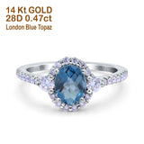 14K Gold 1.68ct Oval Art Deco G SI Diamond Engagement Ring Size 6.5