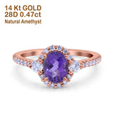 14K Gold 1.68ct Oval Art Deco G SI Diamond Engagement Ring Size 6.5