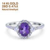 14K Gold 1.68ct Oval Art Deco G SI Diamond Engagement Ring Size 6.5