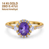 14K Gold 1.68ct Oval Art Deco G SI Diamond Engagement Ring Size 6.5