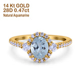 14K Gold 1.68ct Oval Art Deco G SI Diamond Engagement Ring Size 6.5