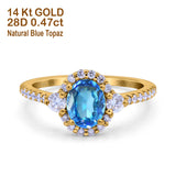 14K Gold 1.68ct Oval Art Deco G SI Diamond Engagement Ring Size 6.5