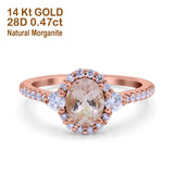 14K Gold 1.68ct Oval Art Deco G SI Diamond Engagement Ring Size 6.5