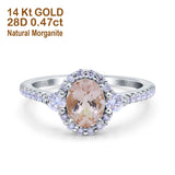 14K Gold 1.68ct Oval Art Deco G SI Diamond Engagement Ring Size 6.5