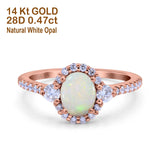 14K Gold 1.68ct Oval Art Deco G SI Diamond Engagement Ring Size 6.5
