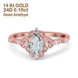 14K Gold Oval 0.95ct G SI Vintage Diamond Engagement Ring Size 6.5