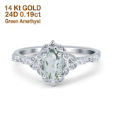 14K Gold Oval 0.95ct G SI Vintage Diamond Engagement Ring Size 6.5