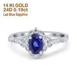 14K Gold Oval 0.95ct G SI Vintage Diamond Engagement Ring Size 6.5