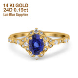14K Gold Oval 0.95ct G SI Vintage Diamond Engagement Ring Size 6.5