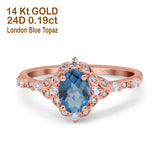14K Gold Oval 0.95ct G SI Vintage Diamond Engagement Ring Size 6.5