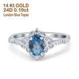 14K Gold Oval 0.95ct G SI Vintage Diamond Engagement Ring Size 6.5