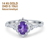 14K Gold Oval 0.95ct G SI Vintage Diamond Engagement Ring Size 6.5