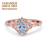 14K Gold Oval 0.95ct G SI Vintage Diamond Engagement Ring Size 6.5