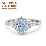 14K Gold Oval 0.95ct G SI Vintage Diamond Engagement Ring Size 6.5