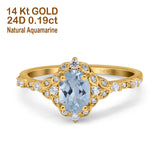 14K Gold Oval 0.95ct G SI Vintage Diamond Engagement Ring Size 6.5