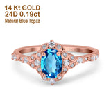 14K Gold Oval 0.95ct G SI Vintage Diamond Engagement Ring Size 6.5