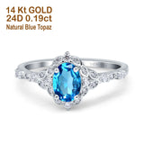 14K Gold Oval 0.95ct G SI Vintage Diamond Engagement Ring Size 6.5