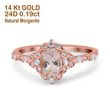 14K Gold Oval 0.95ct G SI Vintage Diamond Engagement Ring Size 6.5