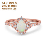 14K Gold Oval 0.95ct G SI Vintage Diamond Engagement Ring Size 6.5