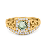 14K Gold 0.69ct Round Art Deco 5mm G SI Diamond Engagement Wedding Ring