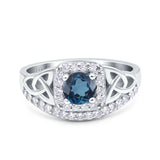 14K Gold 0.69ct Round Art Deco 5mm G SI Diamond Engagement Wedding Ring