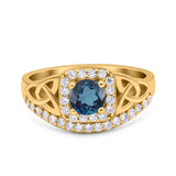 14K Gold 0.69ct Round Art Deco 5mm G SI Diamond Engagement Wedding Ring