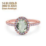 14K Gold 0.93ct Oval G SI Diamond Engagement Ring Size 6.5