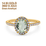 14K Gold 0.93ct Oval G SI Diamond Engagement Ring Size 6.5
