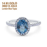 14K Gold 0.93ct Oval G SI Diamond Engagement Ring Size 6.5