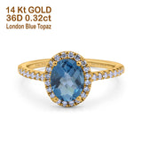 14K Gold 0.93ct Oval G SI Diamond Engagement Ring Size 6.5