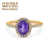14K Gold 0.93ct Oval G SI Diamond Engagement Ring Size 6.5