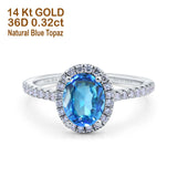 14K Gold 0.93ct Oval G SI Diamond Engagement Ring Size 6.5