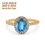 14K Gold 0.93ct Oval G SI Diamond Engagement Ring Size 6.5