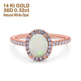 14K Gold 0.93ct Oval G SI Diamond Engagement Ring Size 6.5