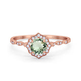 14K Gold 0.99ct Round Petite Dainty 6mm G SI Diamond Engagement Wedding Ring