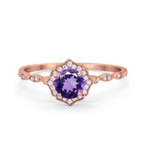 14K Gold 0.99ct Round Petite Dainty 6mm G SI Diamond Engagement Wedding Ring