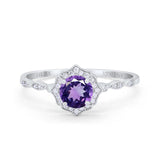14K Gold 0.99ct Round Petite Dainty 6mm G SI Diamond Engagement Wedding Ring