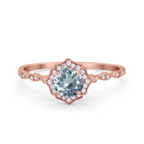 14K Gold 0.99ct Round Petite Dainty 6mm G SI Diamond Engagement Wedding Ring