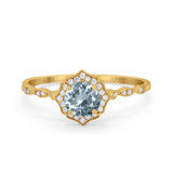 14K Gold 0.99ct Round Petite Dainty 6mm G SI Diamond Engagement Wedding Ring