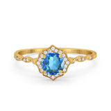 14K Gold 0.99ct Round Petite Dainty 6mm G SI Diamond Engagement Wedding Ring