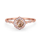 14K Gold 0.99ct Round Petite Dainty 6mm G SI Diamond Engagement Wedding Ring