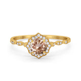 14K Gold 0.99ct Round Petite Dainty 6mm G SI Diamond Engagement Wedding Ring