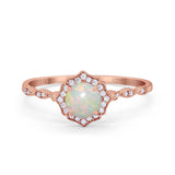 14K Gold 0.99ct Round Petite Dainty 6mm G SI Diamond Engagement Wedding Ring