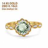 14K Gold Round Vintage Art Deco 1.44ct G SI Diamond Engagement Ring Size 6.5