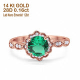 14K Gold Round Vintage Art Deco 1.44ct G SI Diamond Engagement Ring Size 6.5