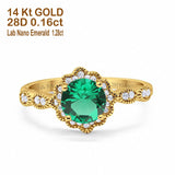 14K Gold Round Vintage Art Deco 1.44ct G SI Diamond Engagement Ring Size 6.5