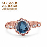 14K Gold Round Vintage Art Deco 1.44ct G SI Diamond Engagement Ring Size 6.5