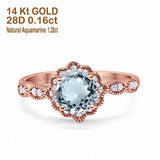 14K Gold Round Vintage Art Deco 1.44ct G SI Diamond Engagement Ring Size 6.5
